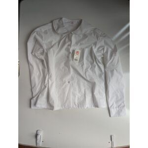 Mills Uniform Co School Uniform White Long Sleeve Peter Pan Blouse Shirt NWT 14